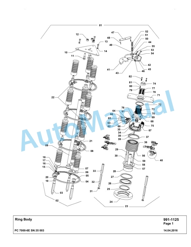 Komatsu PC7000-6E Hydraulic Excavator Parts Manual G35003-5