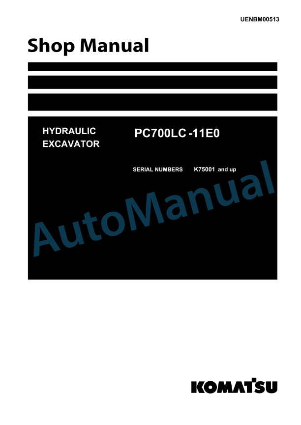 Komatsu PC700LC-11E0 Hydraulic Excavator Shop Manual UENBM00513