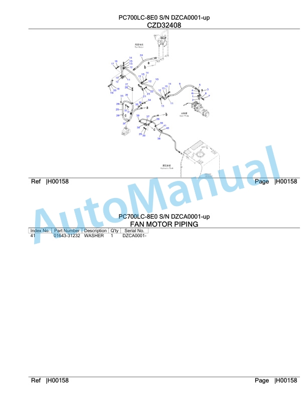 Komatsu PC700LC-8E0 Hydraulic Excavator Parts Manual DZCA0001-UP-3