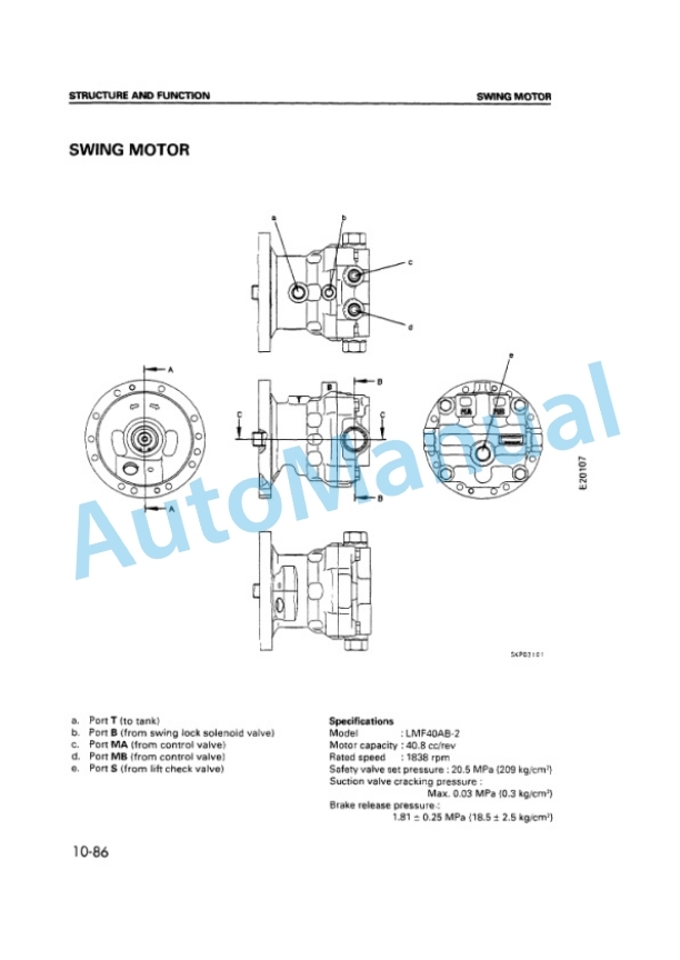 Komatsu PC71 Hydraulic Excavator Shop Manual SEN06806-03-2