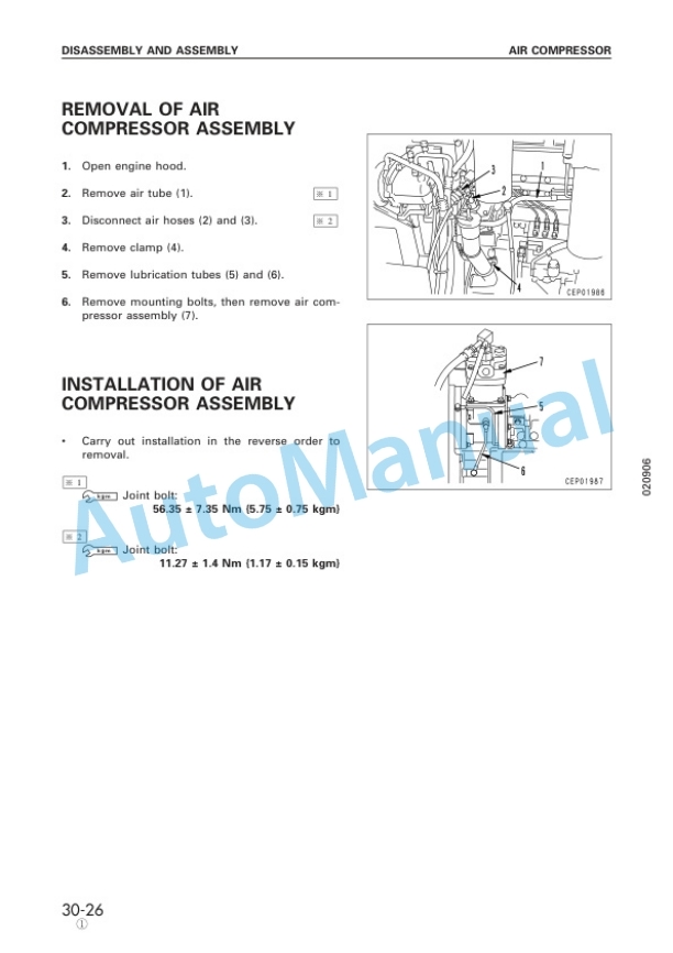 Komatsu PC750-6, PC800-6 Hydraulic Excavator Shop Manual SEBM008707-4