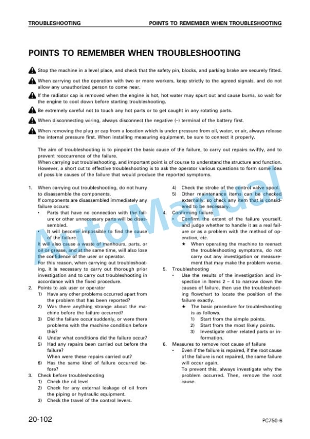 Komatsu PC750LC-6K, PC750SE-6K Hydraulic Excavator Shop Manual UEBM001801-3