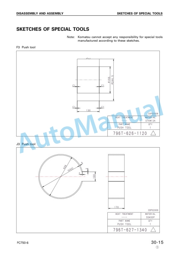 Komatsu PC750LC-6K, PC750SE-6K Hydraulic Excavator Shop Manual UEBM001801-5