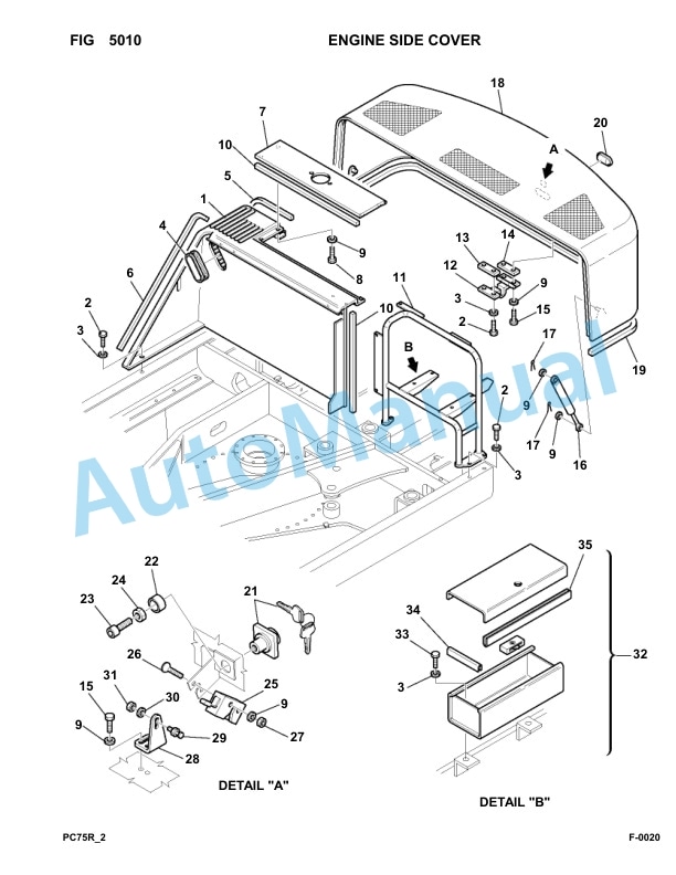 Komatsu PC75R-2 Hydraulic Excavator Parts Manual 22E5200001-up-3