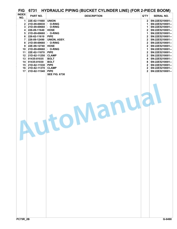 Komatsu PC75R-2 Hydraulic Excavator Parts Manual 22E5210001-up-5