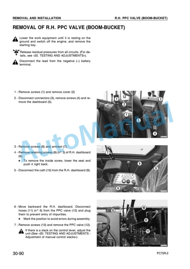 Komatsu PC75R-2 Hydraulic Excavator Shop Manual WEBM001500-5