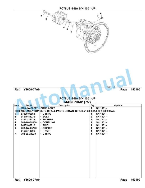 Komatsu PC78US-5-NA Parts Manual-5