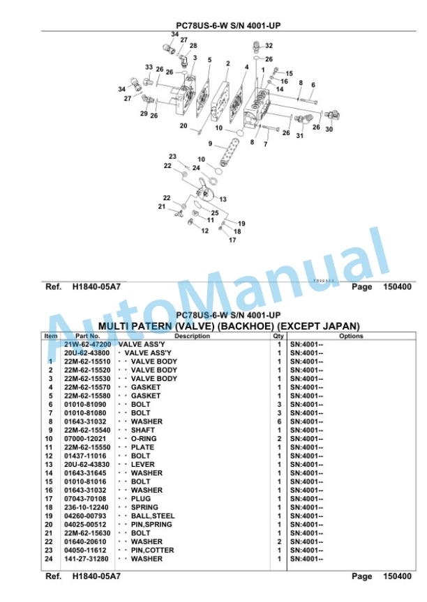 Komatsu PC78US-6-W Parts Manual-2
