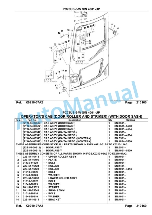 Komatsu PC78US-6-W Parts Manual-5