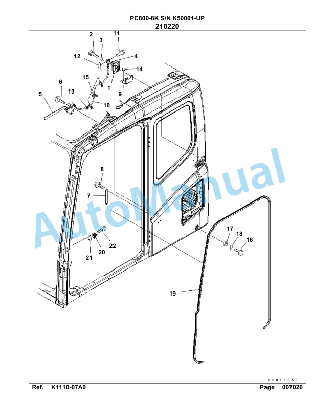 Komatsu PC800-8K Hydraulic Excavator Parts Manual SAA6D1KU-3