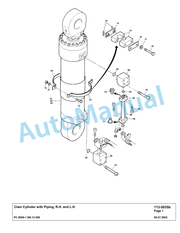 Komatsu PC8000-1 Hydraulic Excavator Parts Manual G12028-5