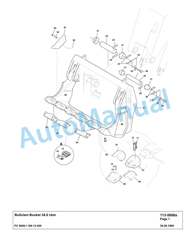 Komatsu PC8000-1 Hydraulic Excavator Parts Manual G12029-5