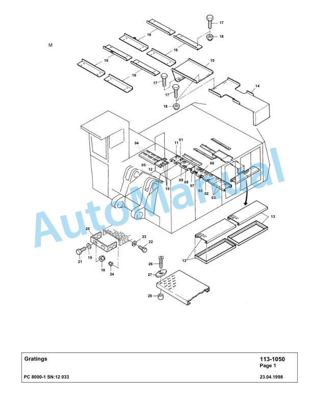 Komatsu PC8000-1 Hydraulic Excavator Parts Manual G12033-2