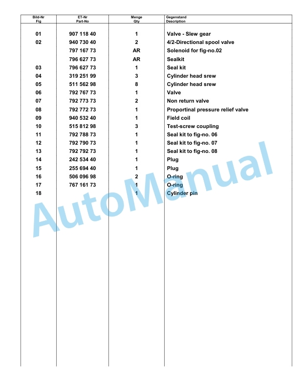 Komatsu PC8000-11 Hydraulic Excavator Parts Manual G12118-5