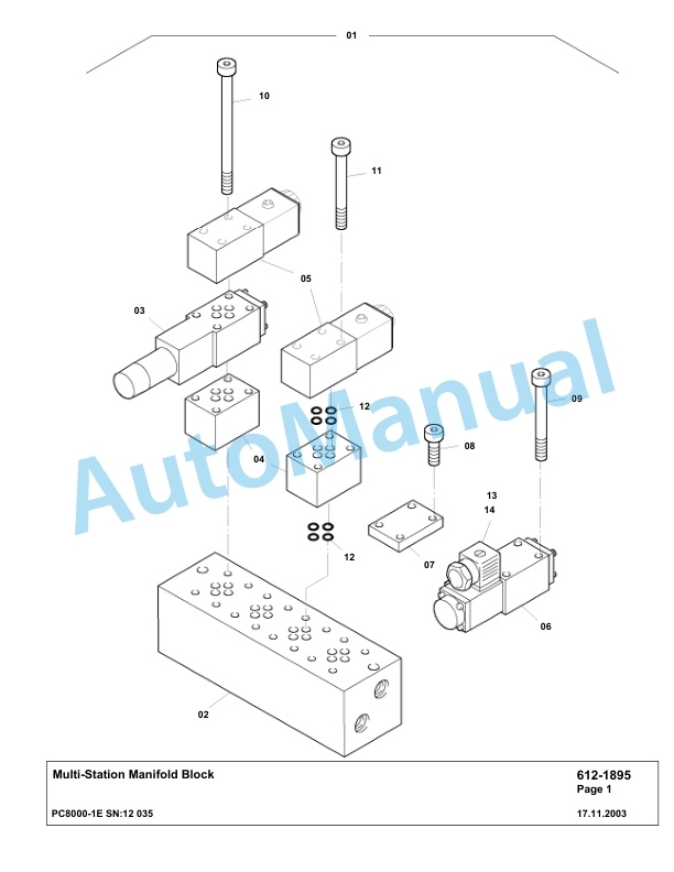 Komatsu PC8000-1E Hydraulic Excavator Parts Manual G12035-4