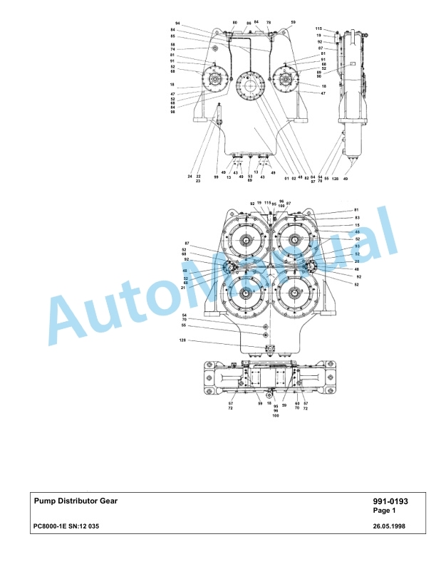 Komatsu PC8000-1E Hydraulic Excavator Parts Manual G12035-5