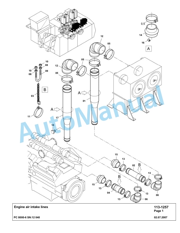 Komatsu PC8000-6 Hydraulic Excavator Parts Manual G12040-2