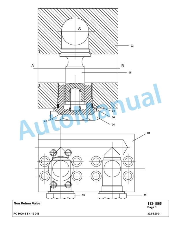 Komatsu PC8000-6 Hydraulic Excavator Parts Manual G12046-3
