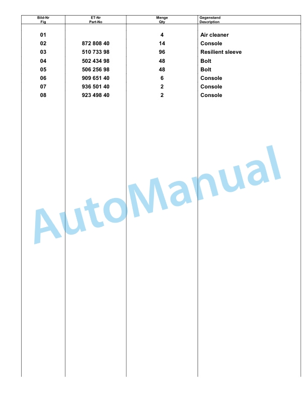Komatsu PC8000-6 Hydraulic Excavator Parts Manual G12058-2