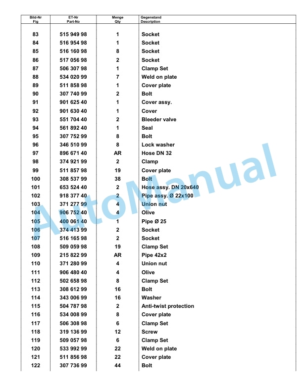 Komatsu PC8000-6 Hydraulic Excavator Parts Manual G12058-4