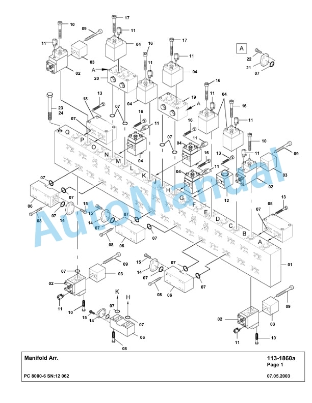 Komatsu PC8000-6 Hydraulic Excavator Parts Manual G12062-3