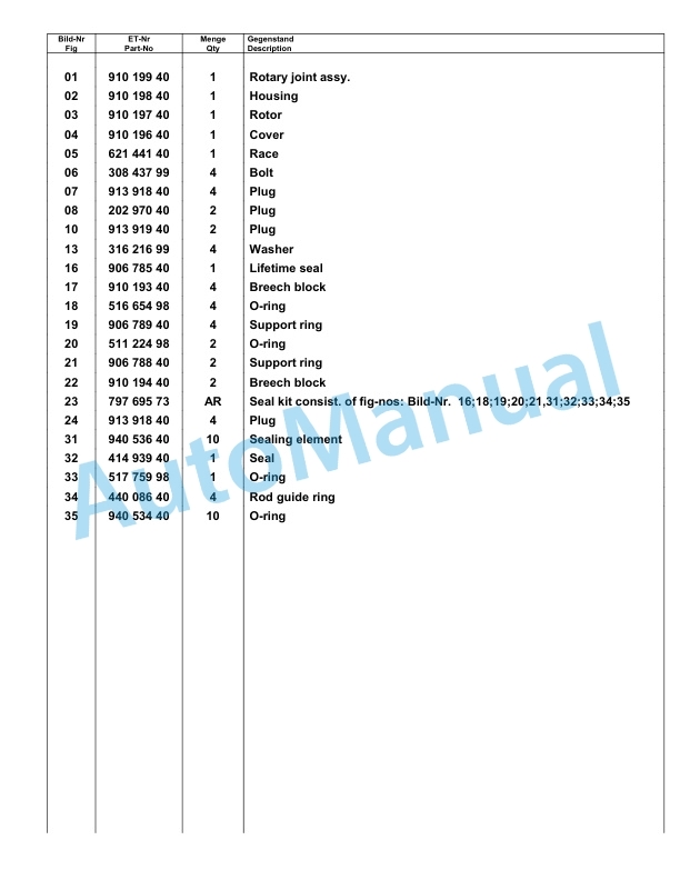 Komatsu PC8000-6 Hydraulic Excavator Parts Manual G12071-5