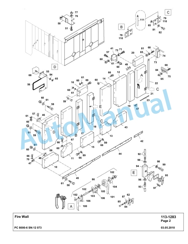 Komatsu PC8000-6 Hydraulic Excavator Parts Manual G12073-2