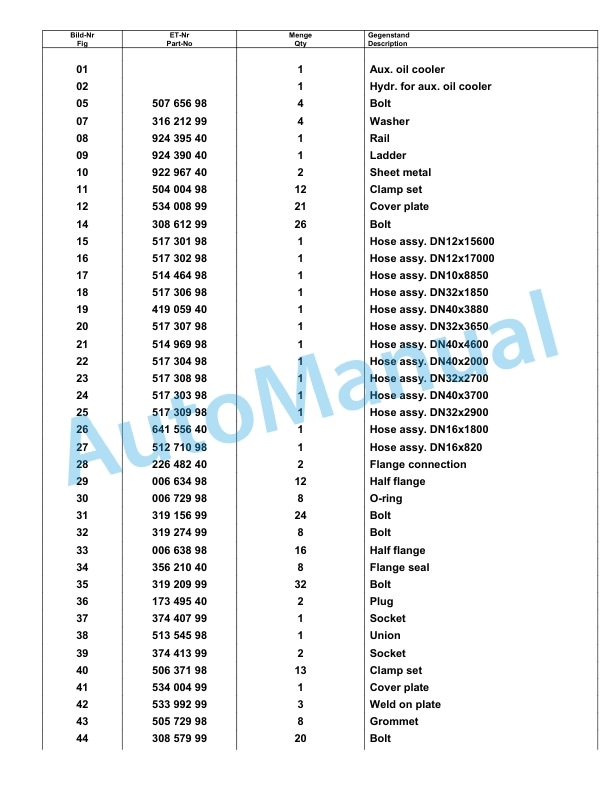 Komatsu PC8000-6 Hydraulic Excavator Parts Manual G12078-3