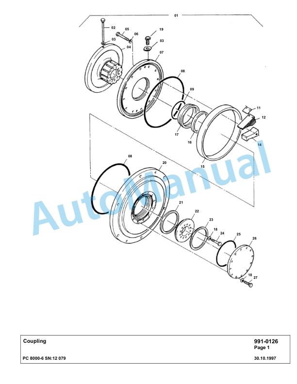 Komatsu PC8000-6 Hydraulic Excavator Parts Manual G12079-5
