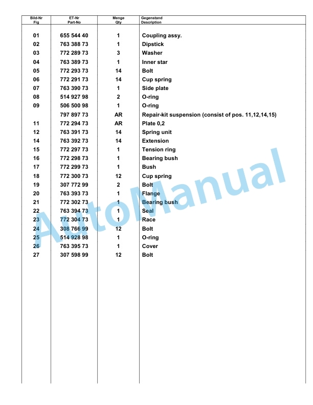 Komatsu PC8000-6 Hydraulic Excavator Parts Manual G12082-5