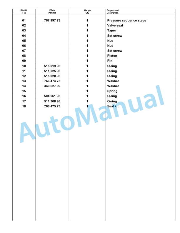 Komatsu PC8000-6 Hydraulic Excavator Parts Manual G12094-5