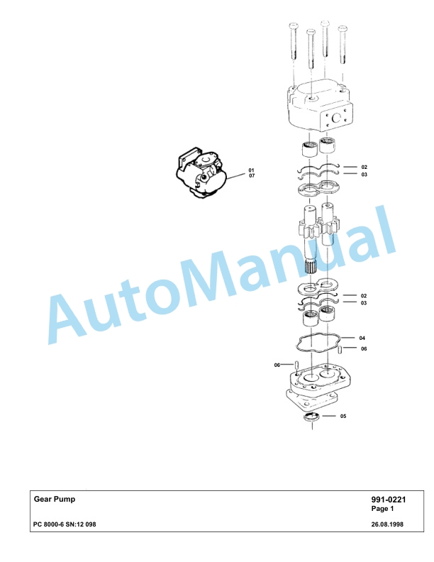 Komatsu PC8000-6 Hydraulic Excavator Parts Manual G12098-5