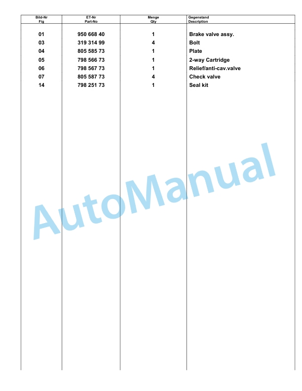 Komatsu PC8000-6 Hydraulic Excavator Parts Manual G12103-5
