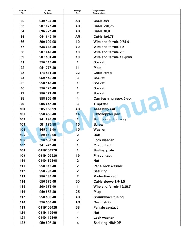 Komatsu PC8000-6 Hydraulic Excavator Parts Manual G12105-4