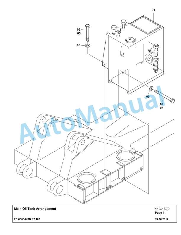 Komatsu PC8000-6 Hydraulic Excavator Parts Manual G12107-2