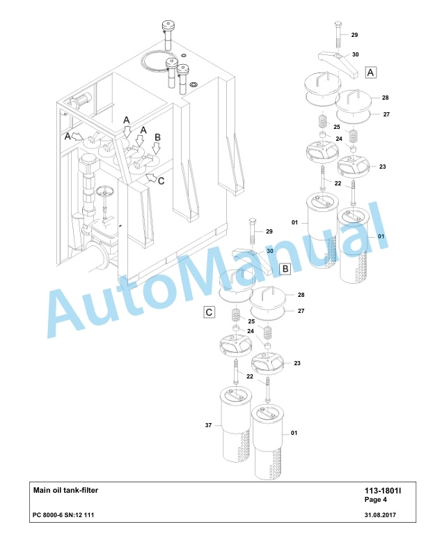 Komatsu PC8000-6 Hydraulic Excavator Parts Manual G12111-2
