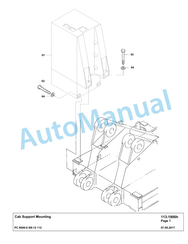 Komatsu PC8000-6 Hydraulic Excavator Parts Manual G12112-3