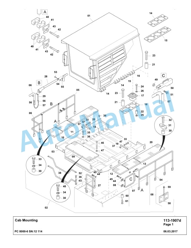Komatsu PC8000-6 Hydraulic Excavator Parts Manual G12114-3