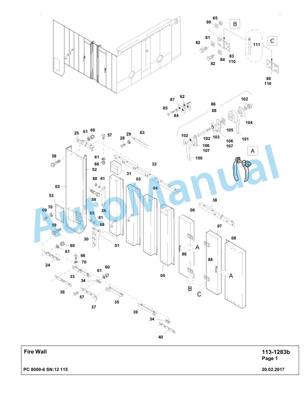 Komatsu PC8000-6 Hydraulic Excavator Parts Manual G12115-2