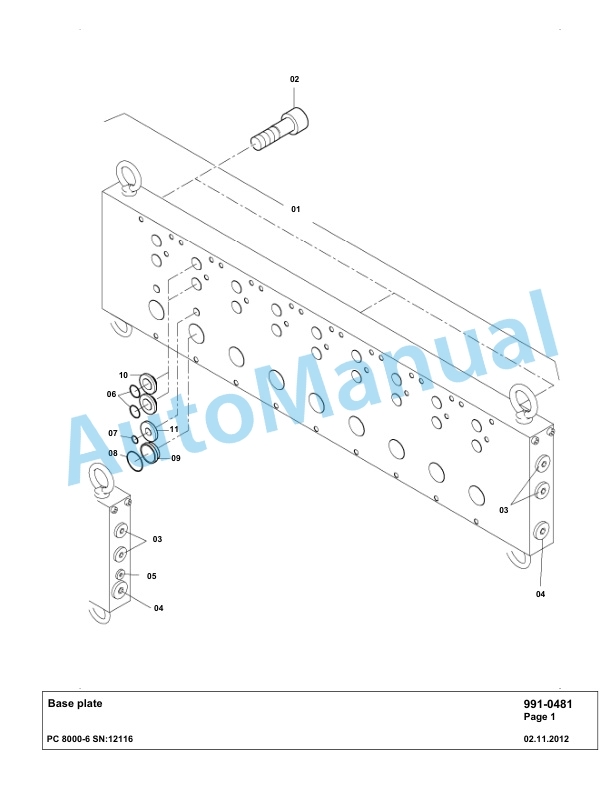Komatsu PC8000-6 Hydraulic Excavator Parts Manual G12116-5