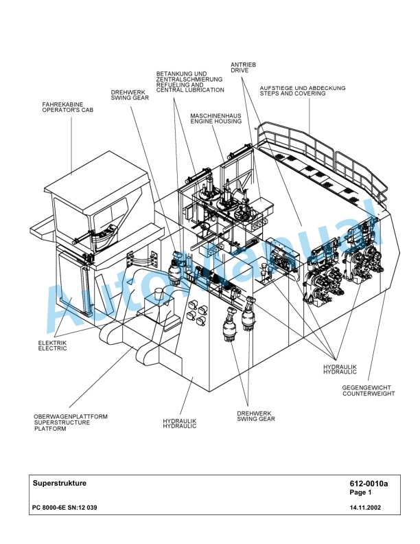 Komatsu PC8000-6E Hydraulic Excavator Parts Manual G12039-3