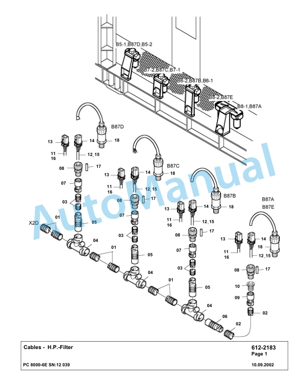 Komatsu PC8000-6E Hydraulic Excavator Parts Manual G12039-4