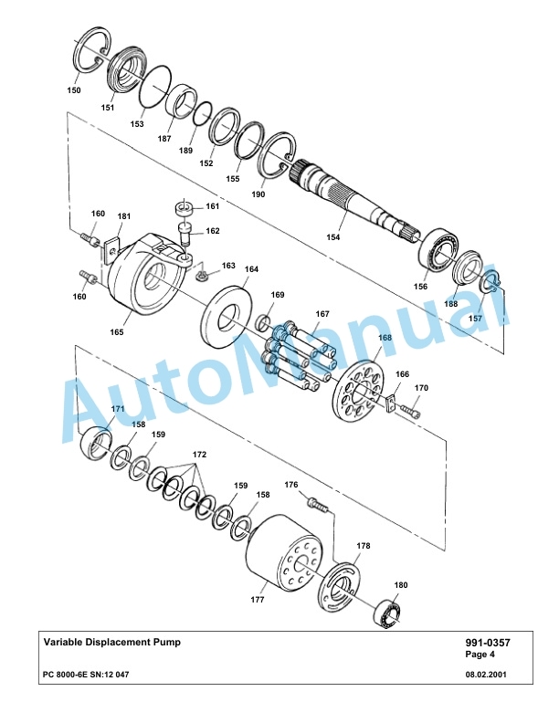Komatsu PC8000-6E Hydraulic Excavator Parts Manual G12047-5