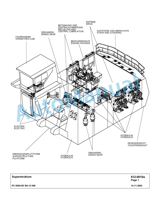 Komatsu PC8000-6E Hydraulic Excavator Parts Manual G12048-2