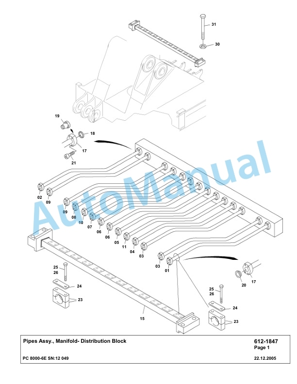 Komatsu PC8000-6E Hydraulic Excavator Parts Manual G12049-3