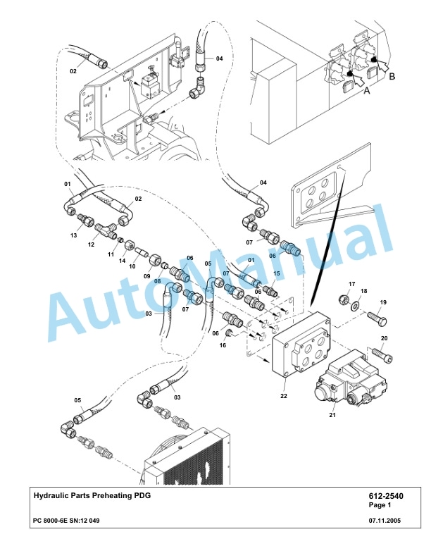 Komatsu PC8000-6E Hydraulic Excavator Parts Manual G12049-4