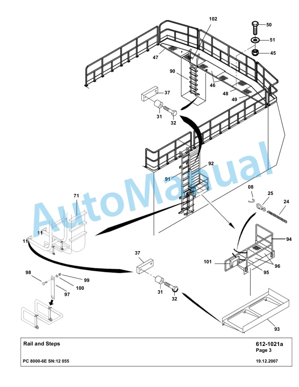 Komatsu PC8000-6E Hydraulic Excavator Parts Manual G12055-3