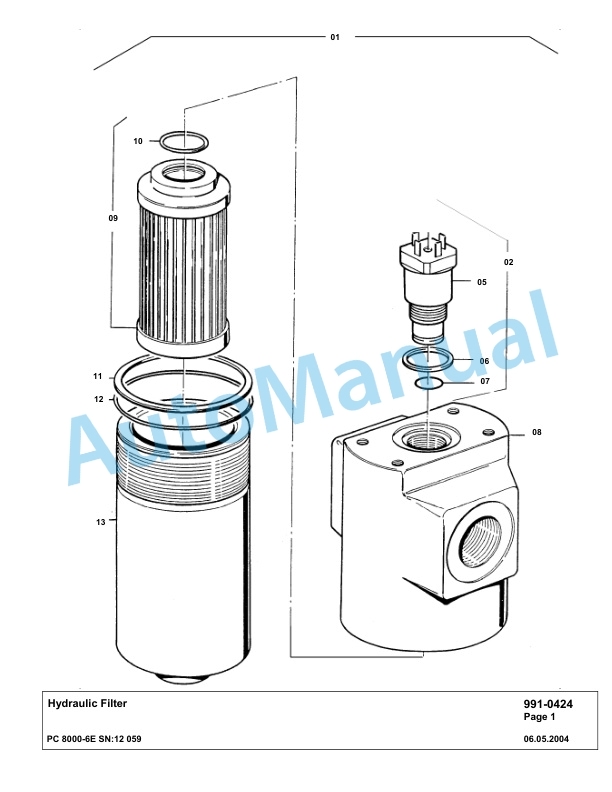 Komatsu PC8000-6E Hydraulic Excavator Parts Manual G12059-5