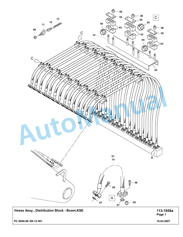 Komatsu PC8000-6E Hydraulic Excavator Parts Manual G12061-2