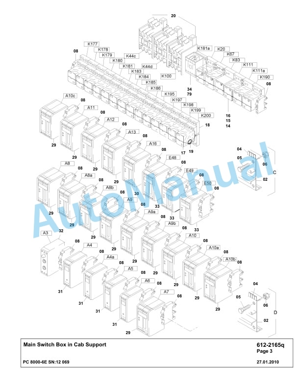 Komatsu PC8000-6E Hydraulic Excavator Parts Manual G12069-4